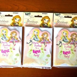 Bratz dolls Party Invitation 3 sets of 8 cards New with tag